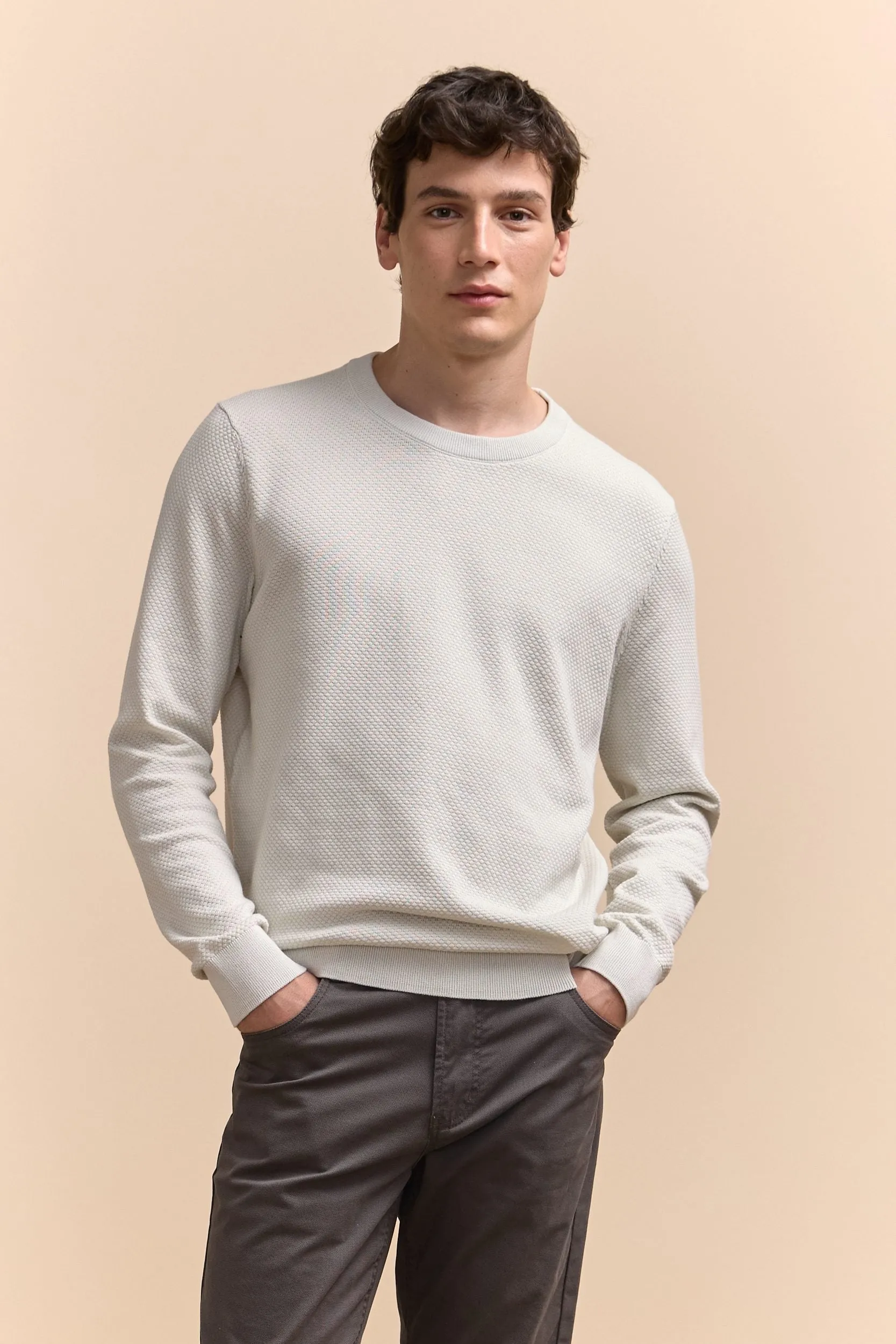 Textured crew neck sweater sold by Tristan Style product image thumbnail 4