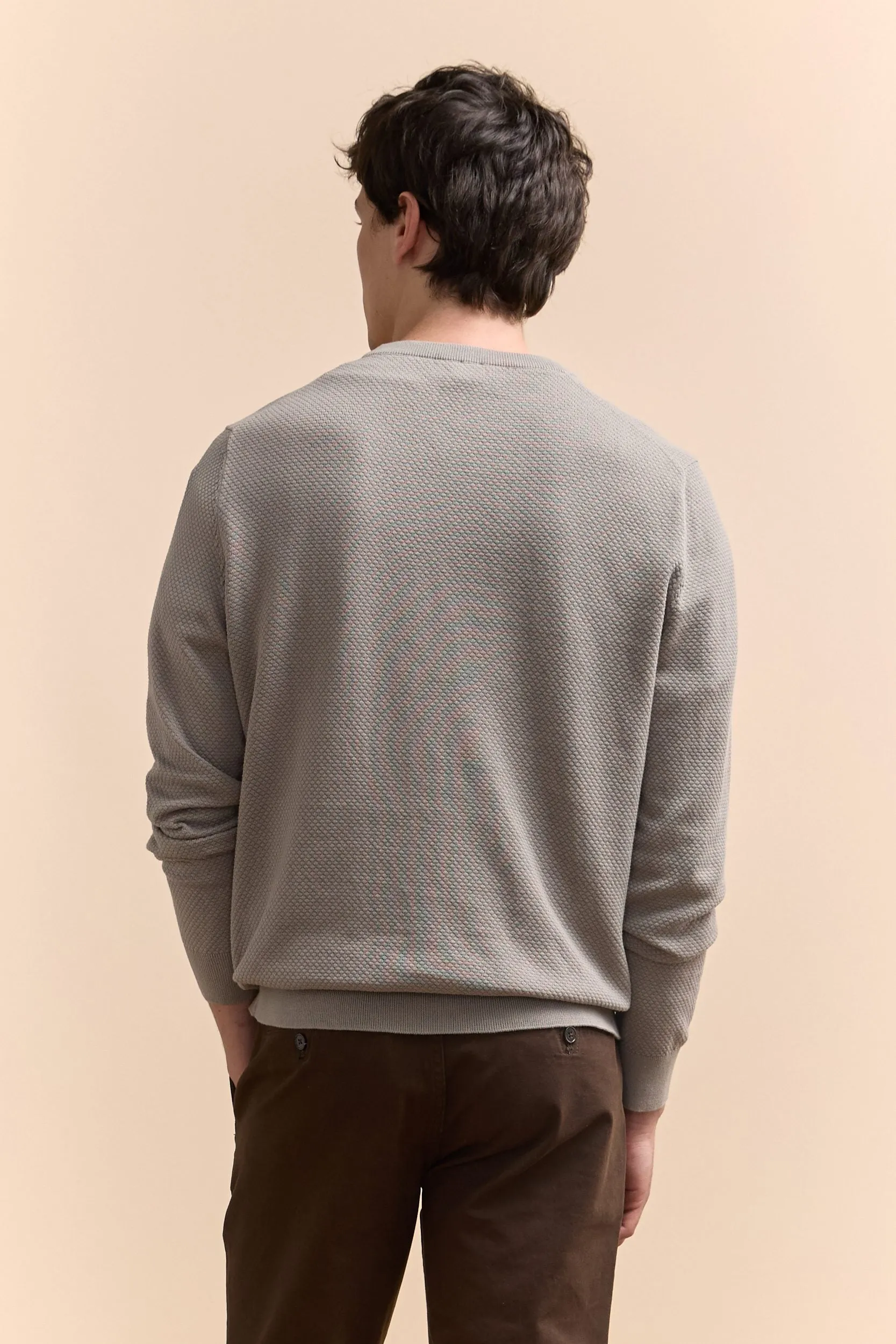 Textured crew neck sweater sold by Tristan Style product image thumbnail 5