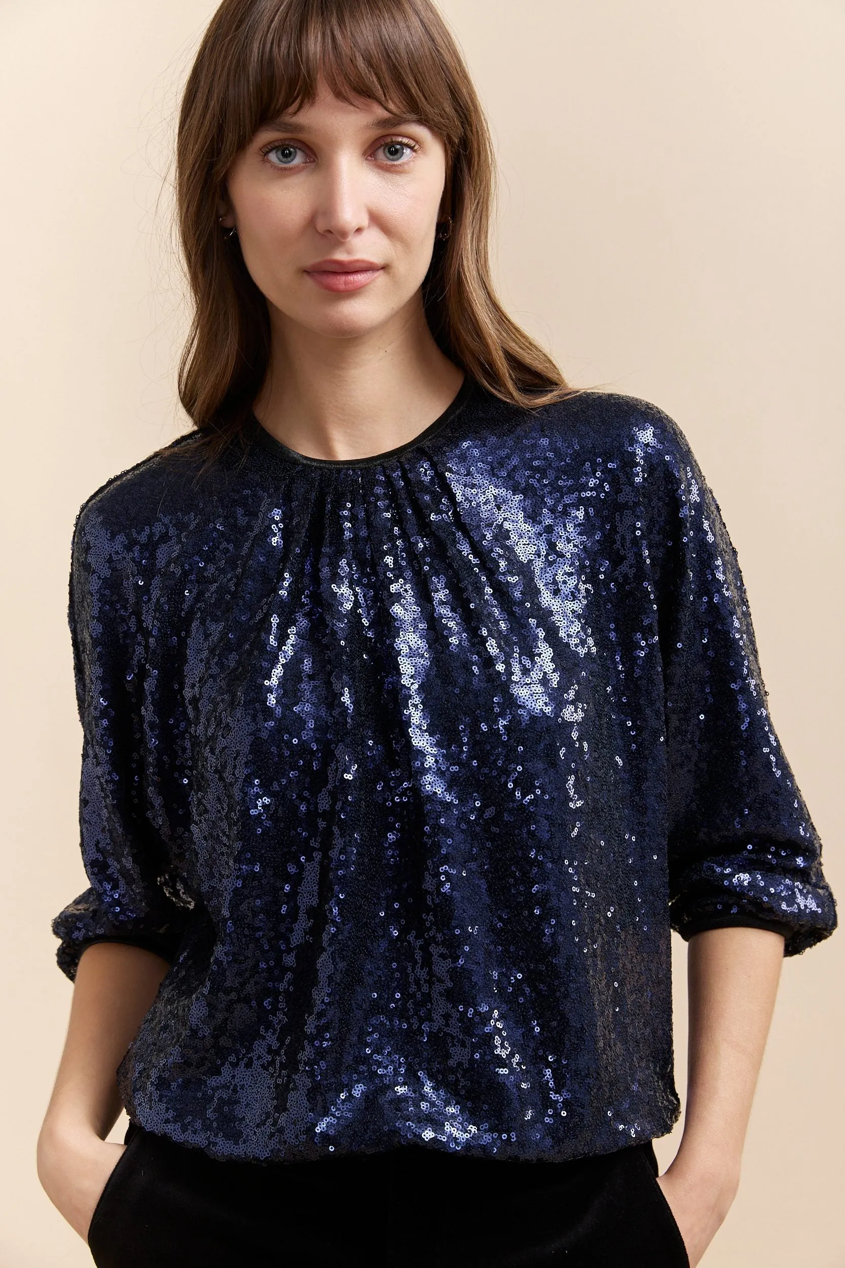 Sequined dropped shoulder top sold by Tristan Style product image thumbnail 4