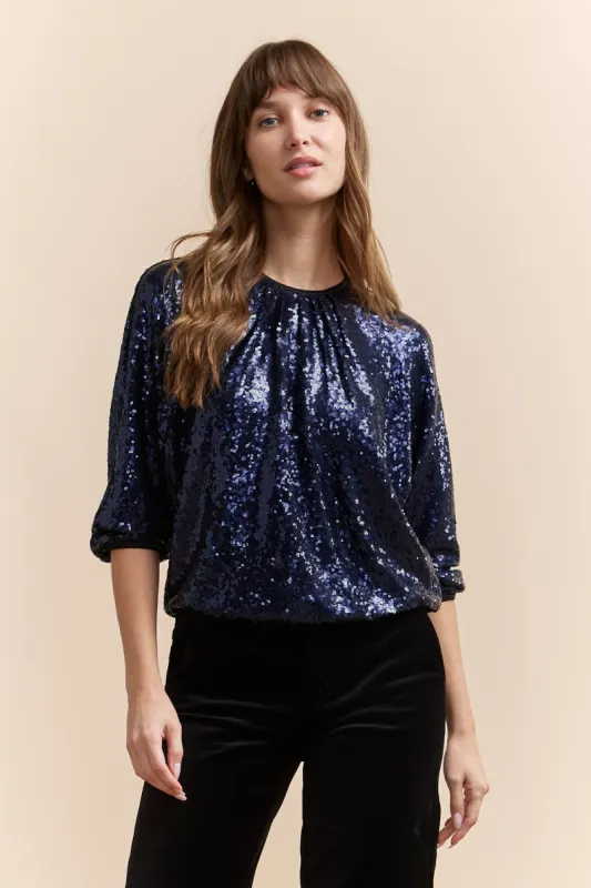 Sequined dropped shoulder top sold by Tristan Style
