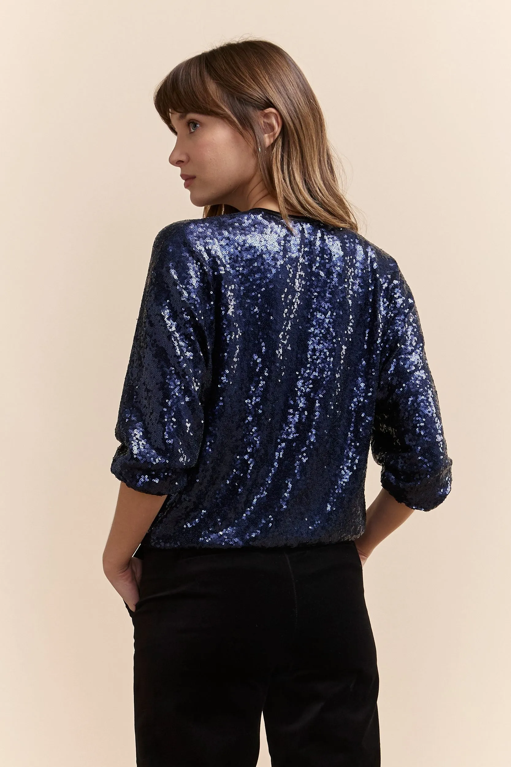 Sequined dropped shoulder top sold by Tristan Style product image thumbnail 3