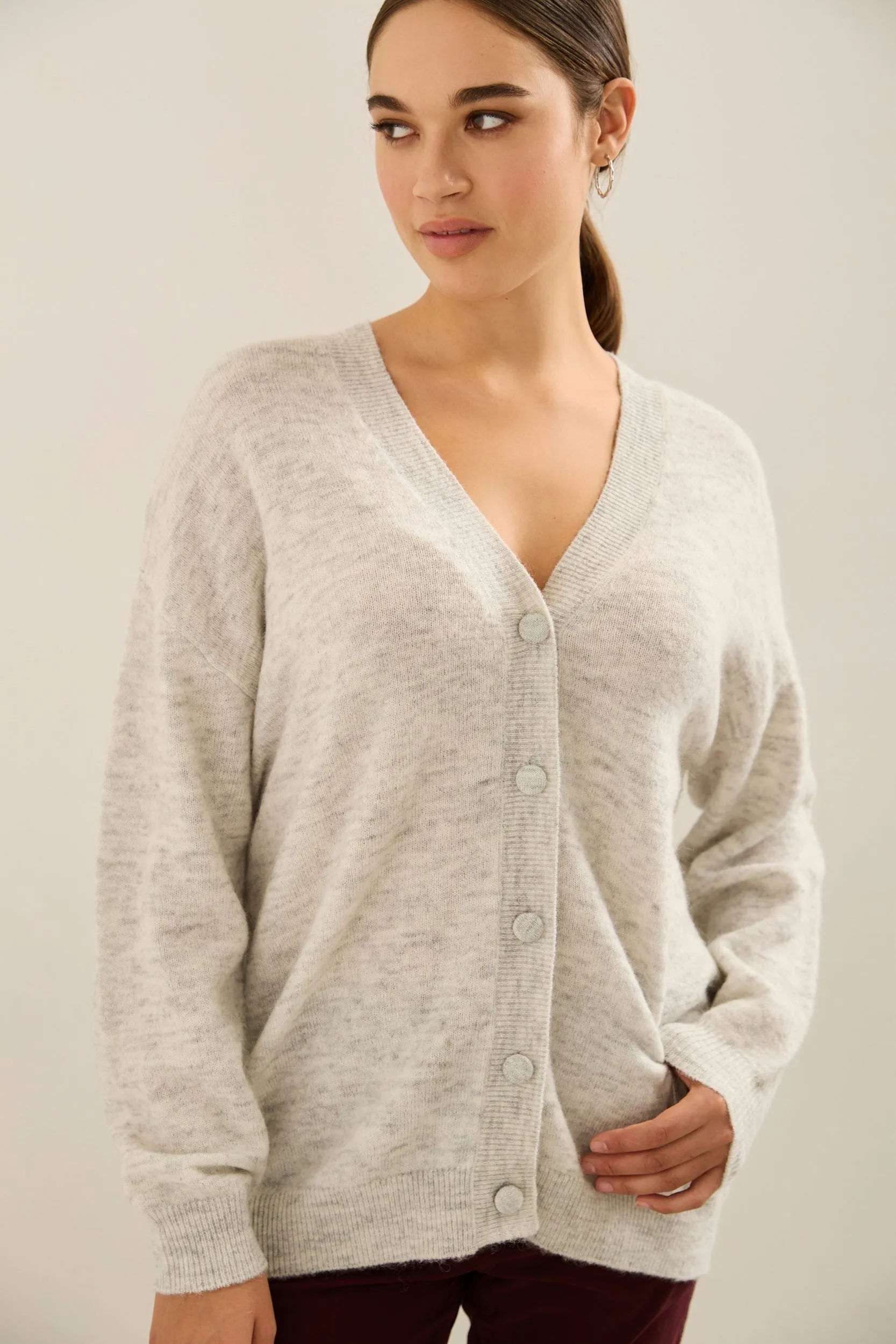 Soft oversized cardigan in woo sold by Tristan Style product image thumbnail 3
