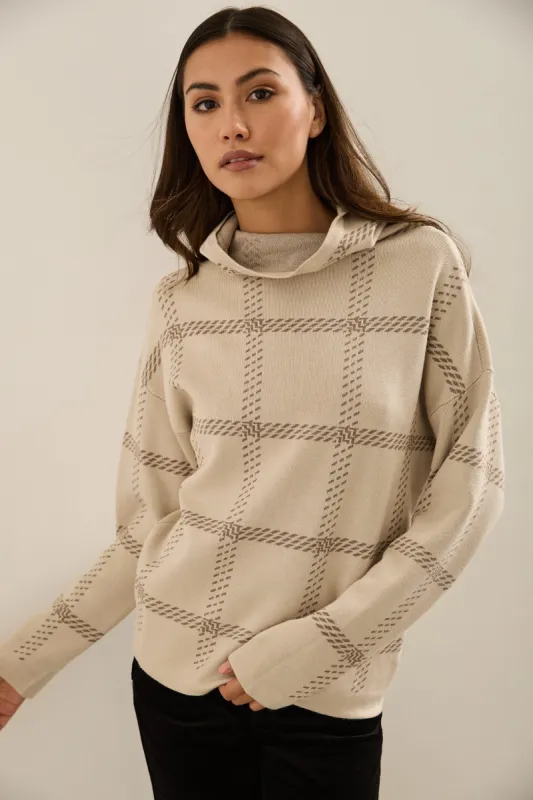 Hooded Jacquard Sweater sold by Tristan Style