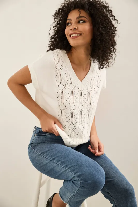 V Neck Sleeveless Sweater sold by Tristan Style
