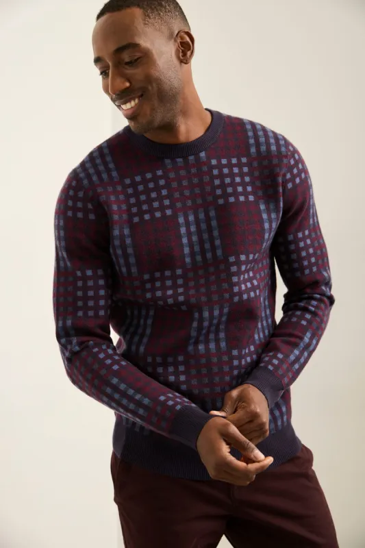 Jacquard check sweater sold by Tristan Style