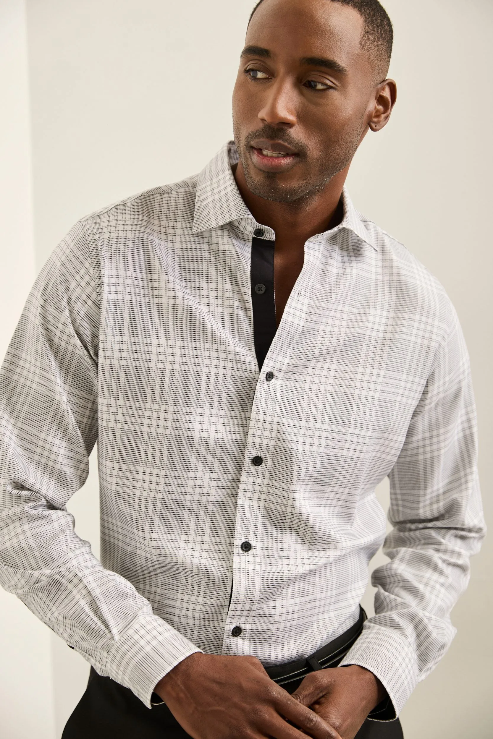 Dobby Check Fitted Shirt sold by Tristan Style