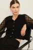 Cropped cardigan with lace sle sold by Tristan Style
