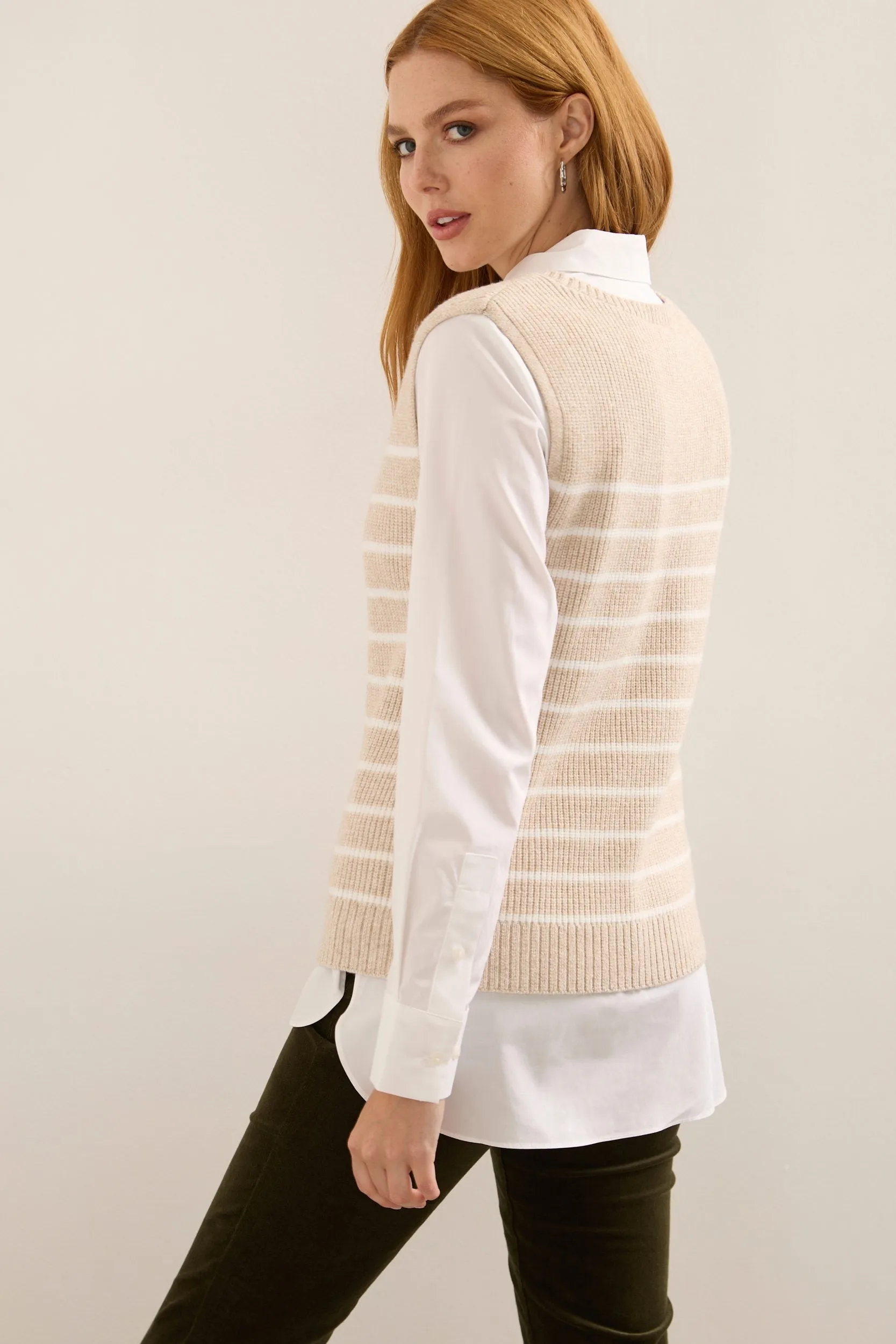 Crew neck Sleeveless Sweater sold by Tristan Style product image thumbnail 3