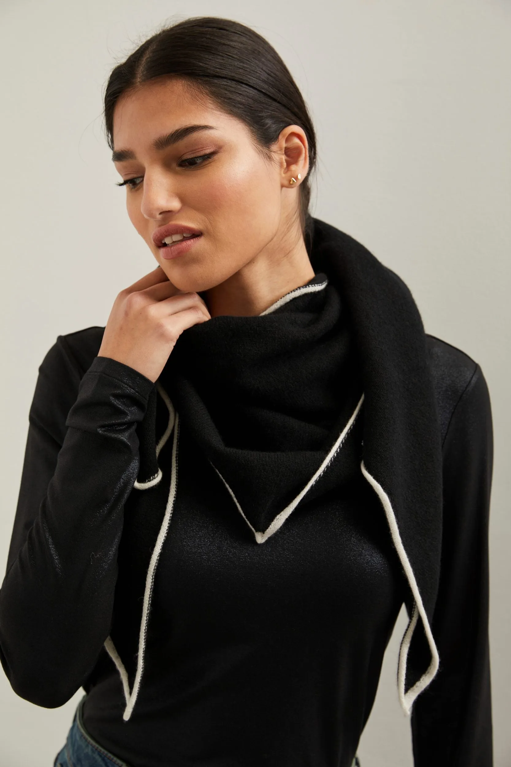 Cashmere triangle scarf sold by Tristan Style product image thumbnail 3