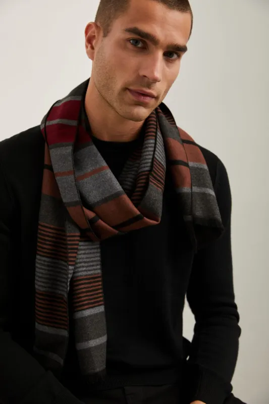 Stripes design brushed scarf sold by Tristan Style