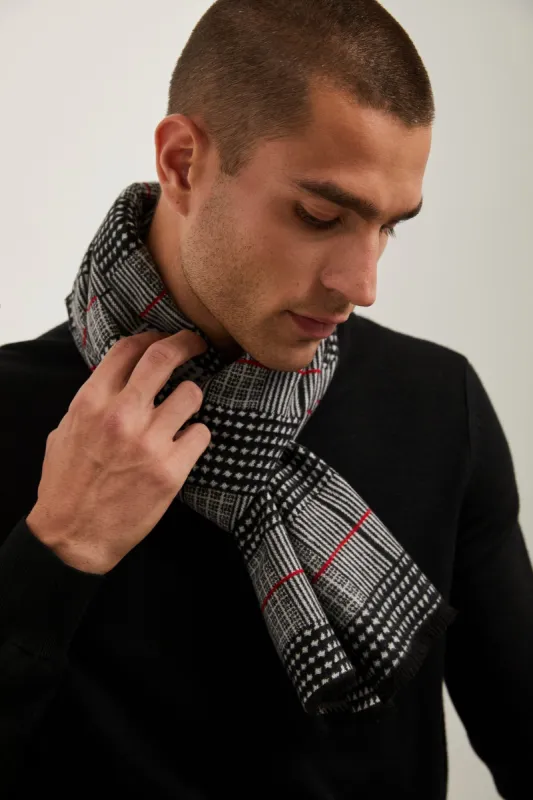 Plaid design brushed scarf sold by Tristan Style