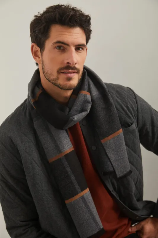 Plaid design brushed scarf sold by Tristan Style