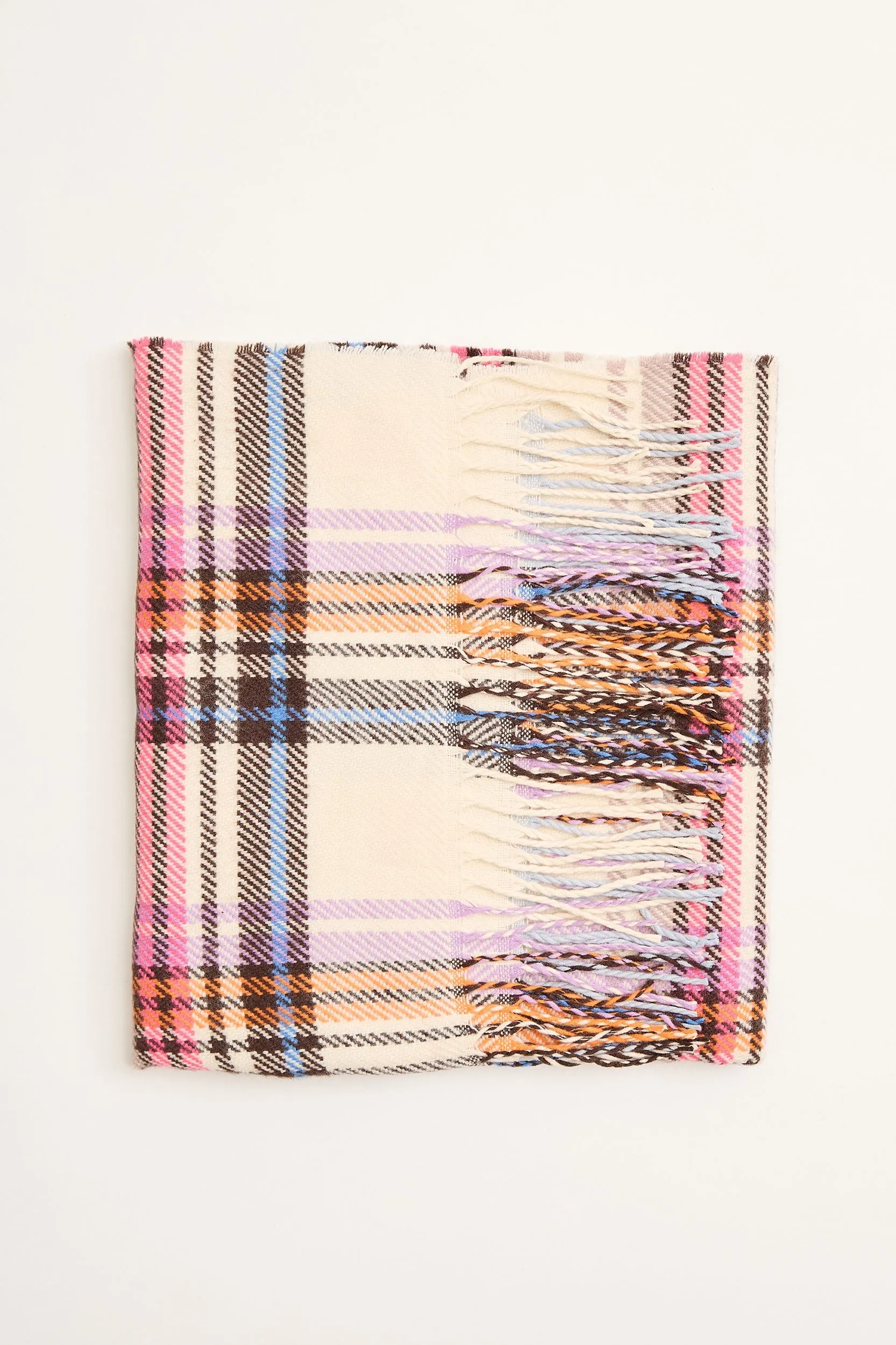 Plaid Scarf With Fringes sold by Tristan Style product image thumbnail 2