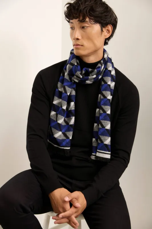 Geometric design brushed scarf sold by Tristan Style