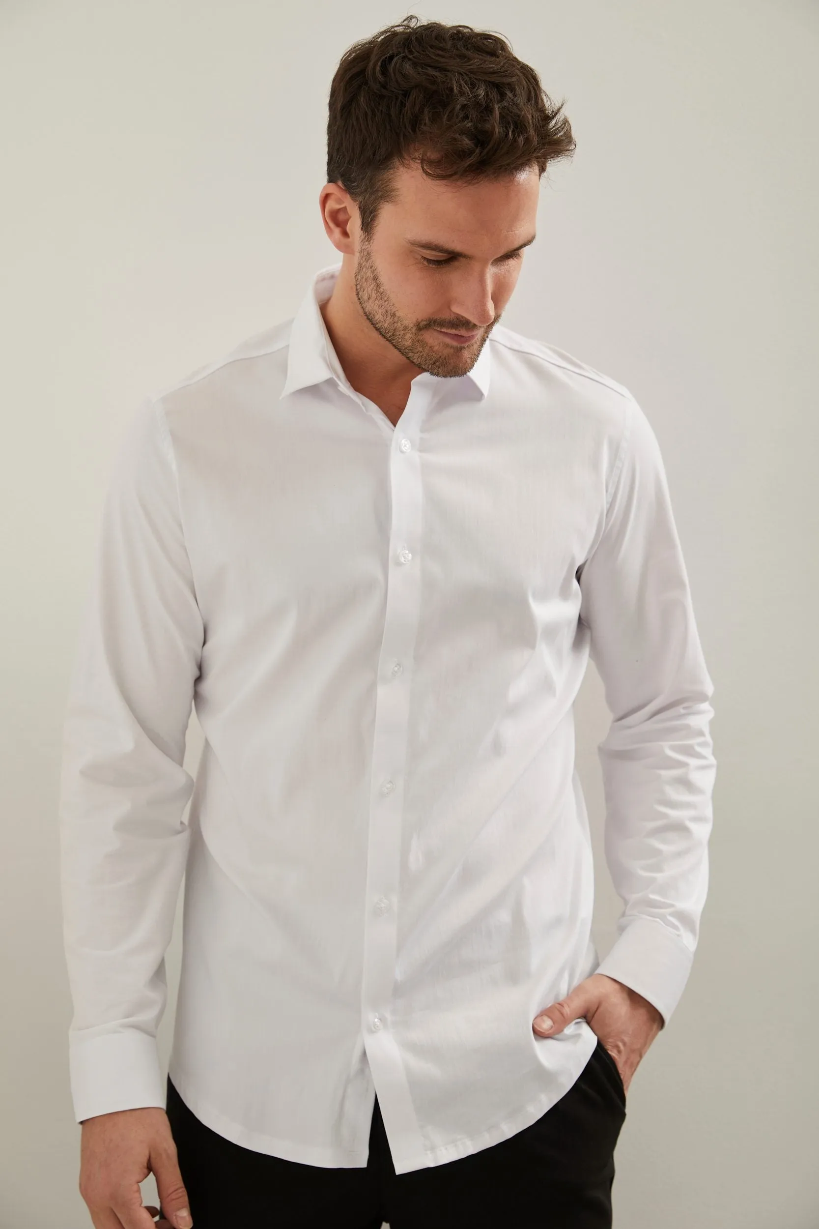 Jersey back & sleeve fitted shirt sold by Tristan Style product image thumbnail 2
