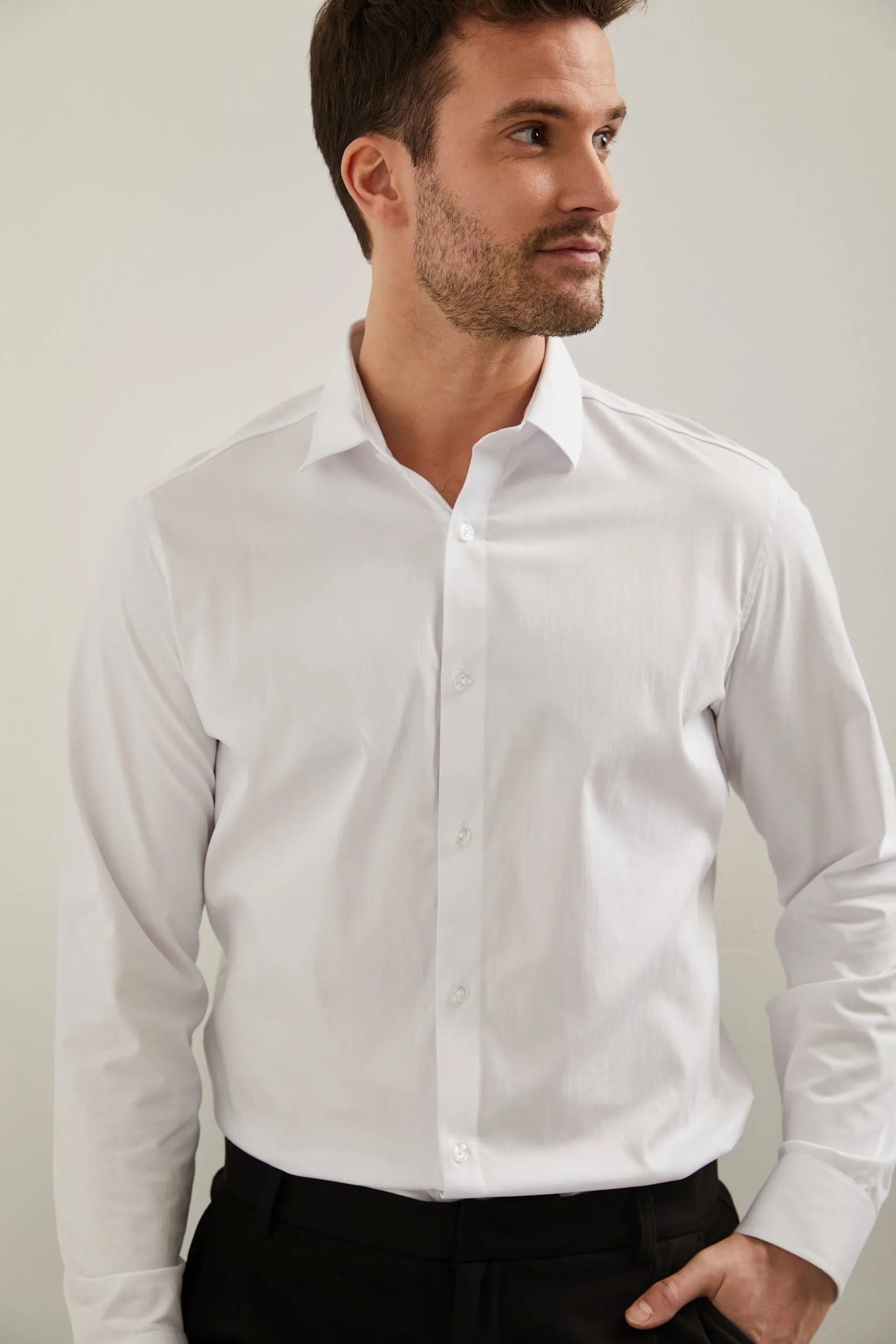 Jersey back & sleeve fitted shirt sold by Tristan Style