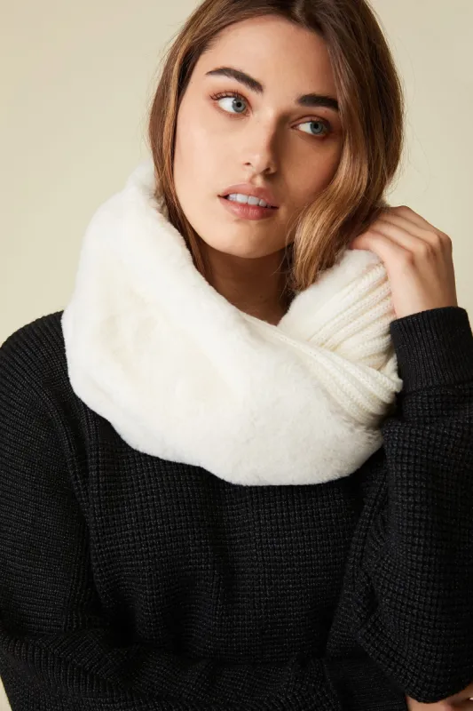 Faux fur infinity scarf sold by Tristan Style