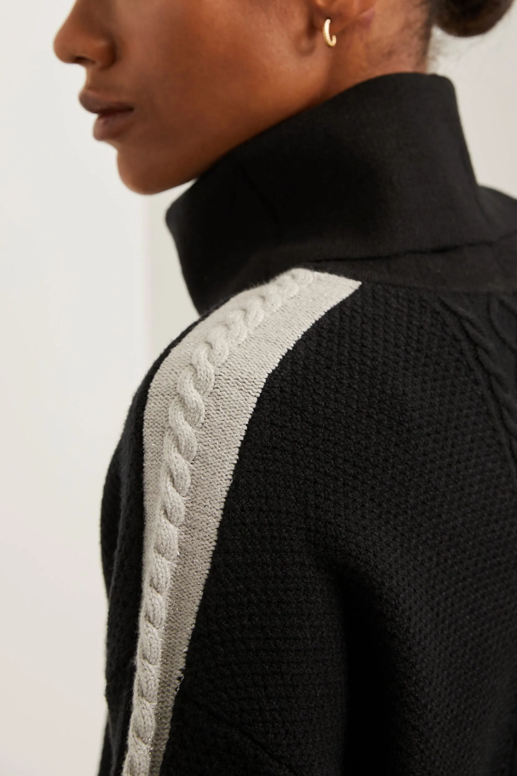 Oversized cable-knit sweater with wide collar sold by Tristan Style product image thumbnail 5