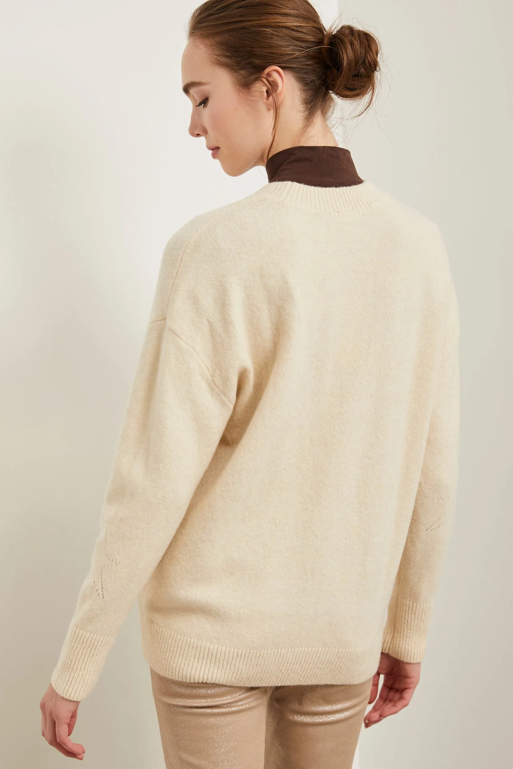 Crew neck sweater with lurex stars sold by Tristan Style product image thumbnail 3