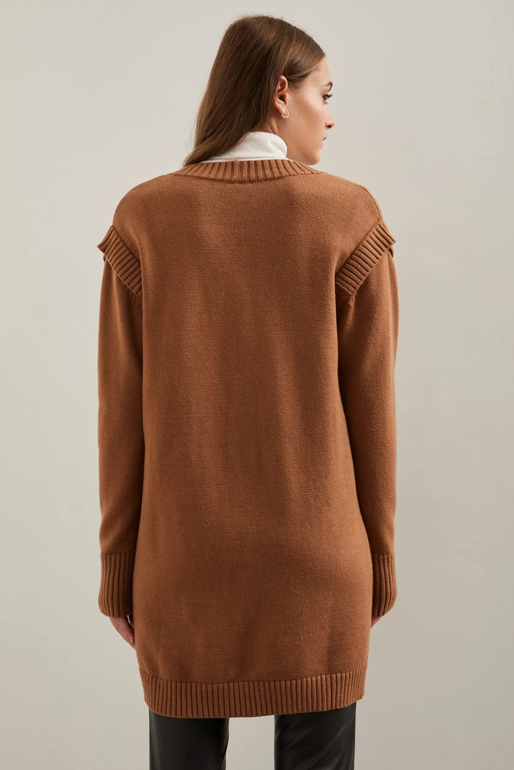 Long cardigan with shoulder inserts sold by Tristan Style product image thumbnail 3