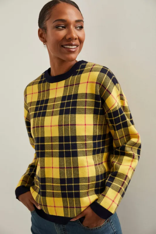 Plaid crew neck sweater sold by Tristan Style