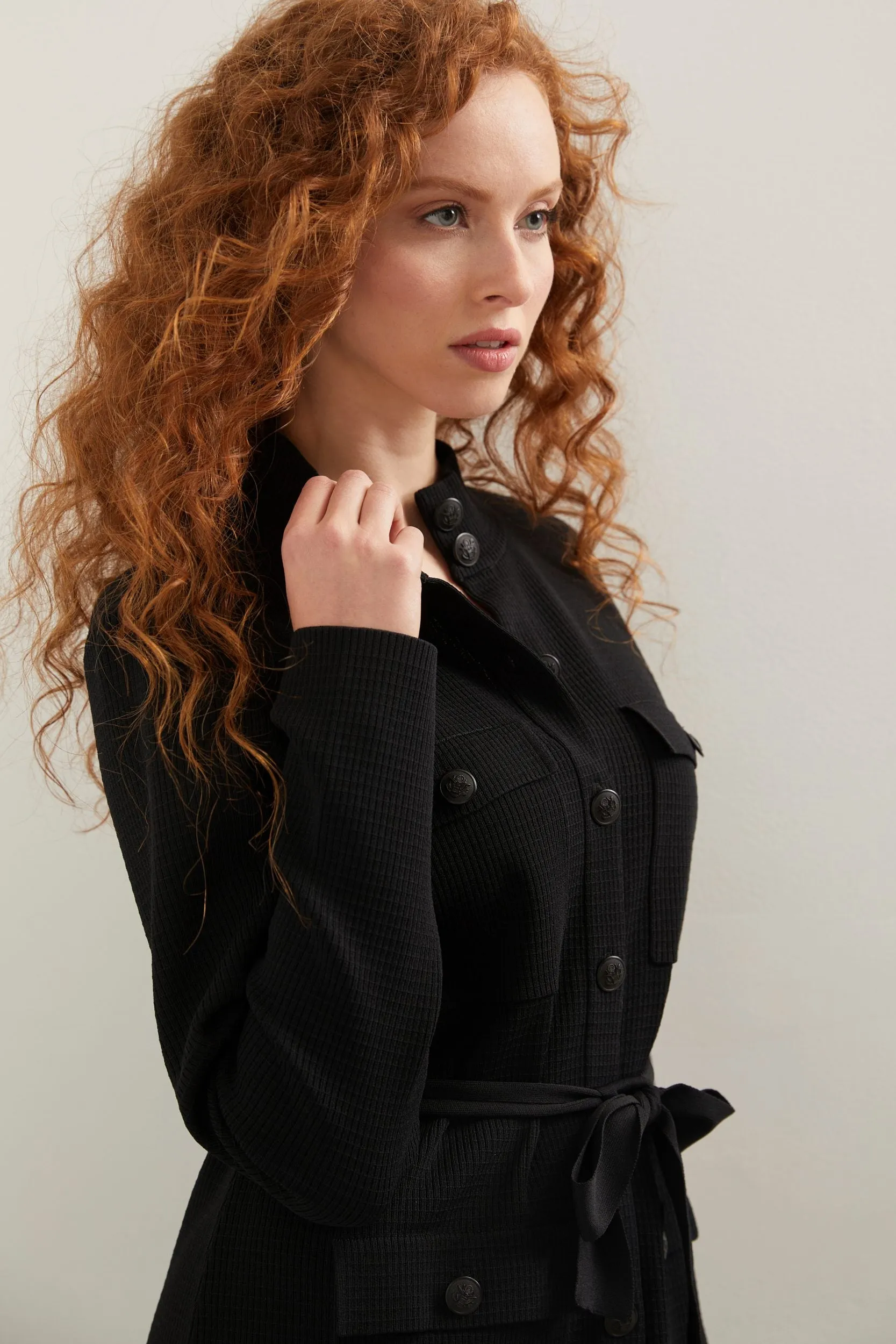 Long cardigan with flap pockets sold by Tristan Style product image thumbnail 3