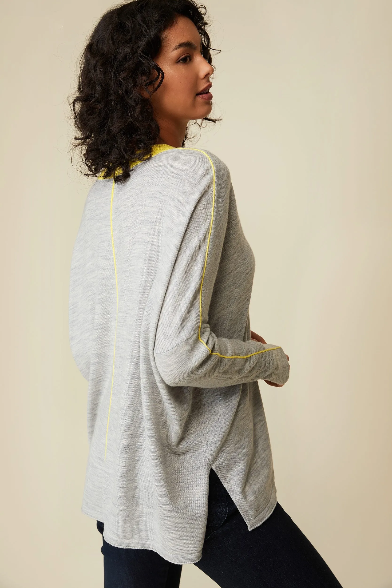 Merino wool sweater with contrasting detail sold by Tristan Style product image thumbnail 3