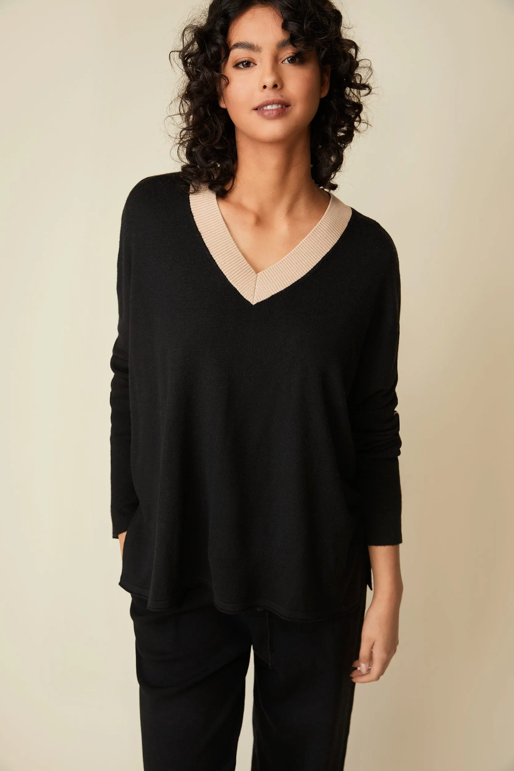 Merino wool sweater with contrasting detail sold by Tristan Style product image thumbnail 5