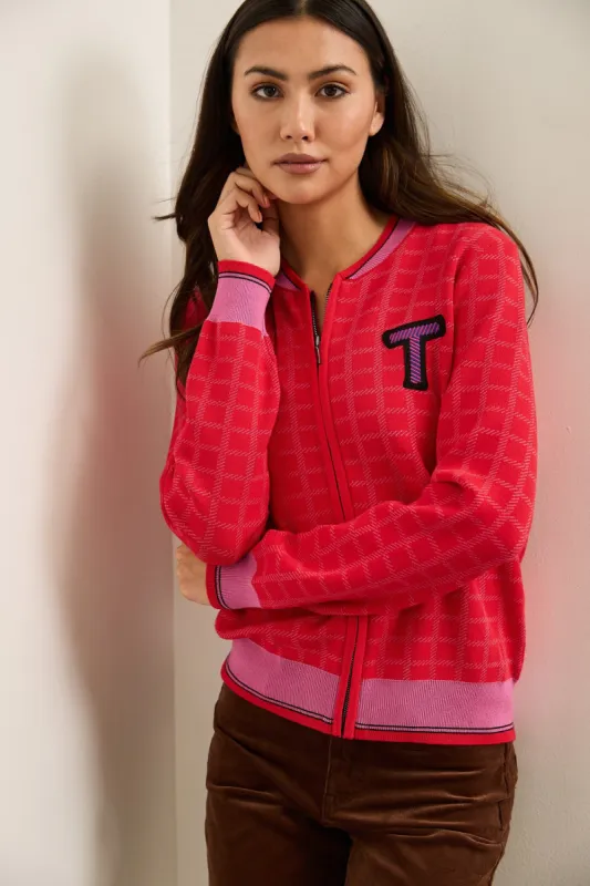 Jacquard Bomber Jacket With Patch sold by Tristan Style