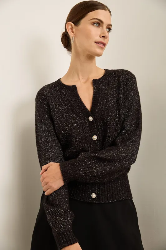 Pointelle Cardigan With Jewel Buttons sold by Tristan Style