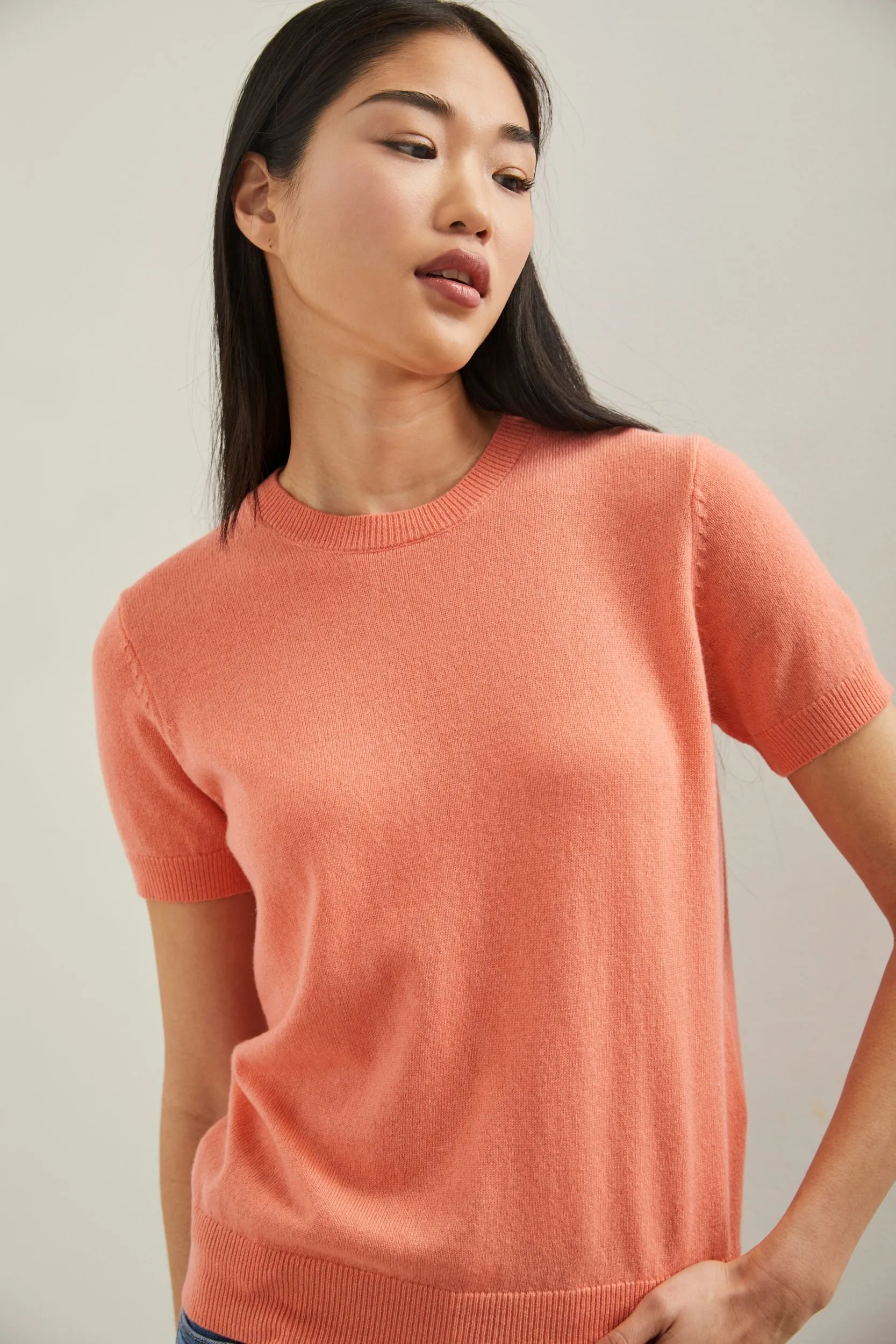 Cashmere short sleeve sweater sold by Tristan Style