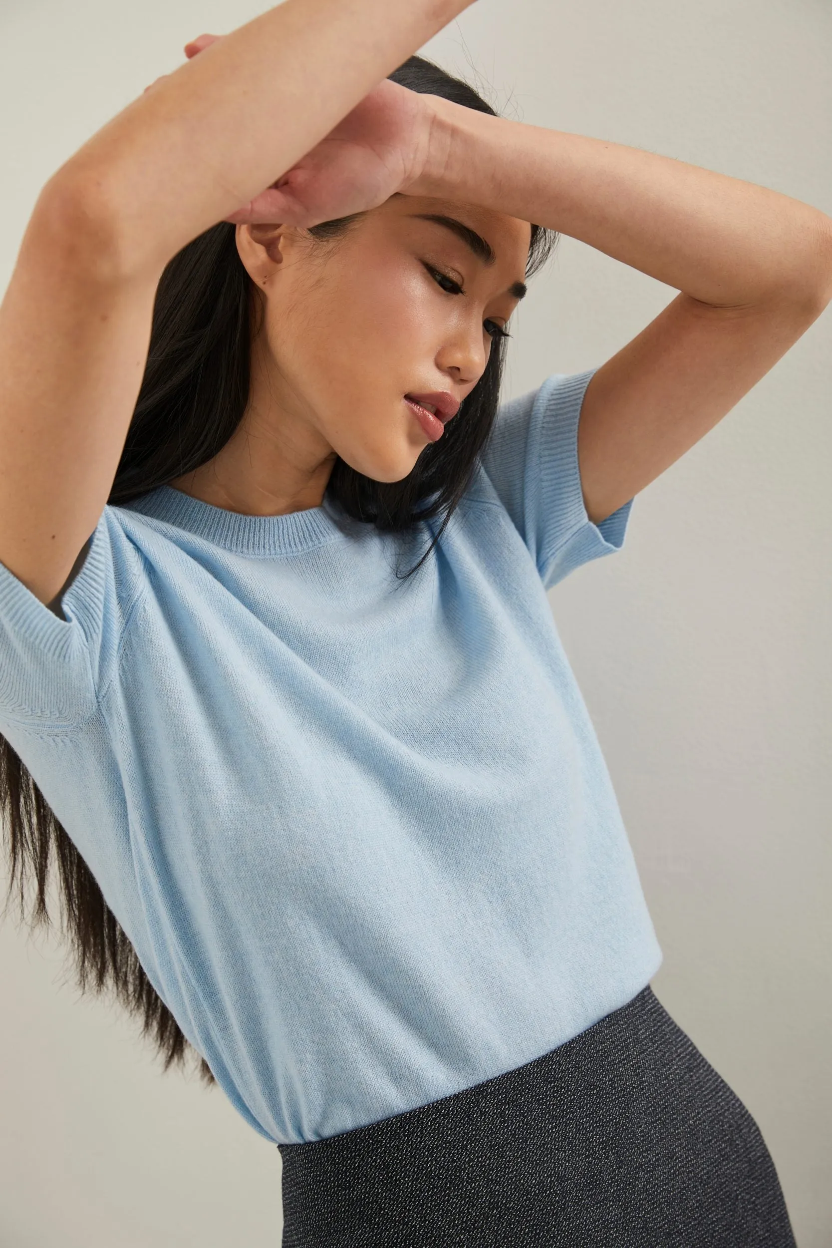 Cashmere short sleeve sweater sold by Tristan Style product image thumbnail 3