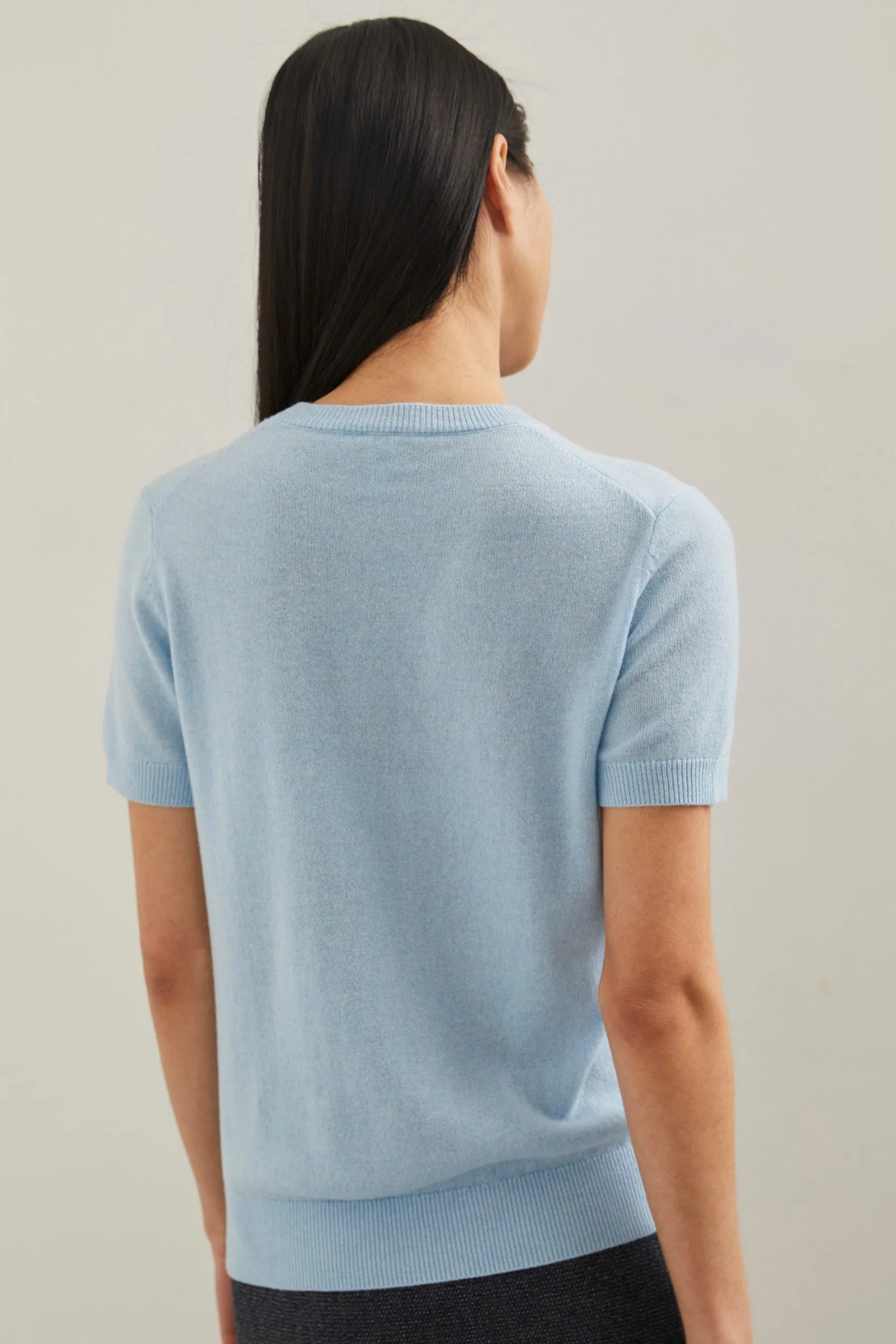 Cashmere short sleeve sweater sold by Tristan Style product image thumbnail 5