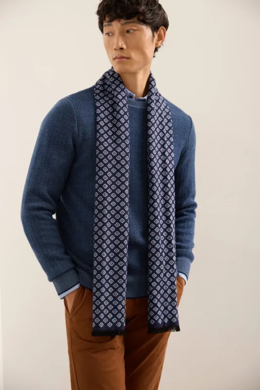 Geometric design brushed scarf sold by Tristan Style