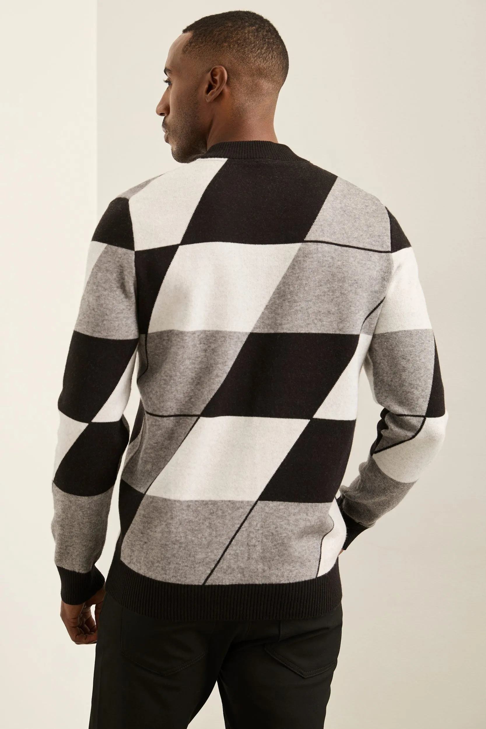 Argyle jacquard mock neck swea sold by Tristan Style product image thumbnail 2