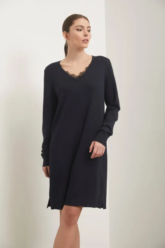 Knit dress with lace detail sold by Tristan Style