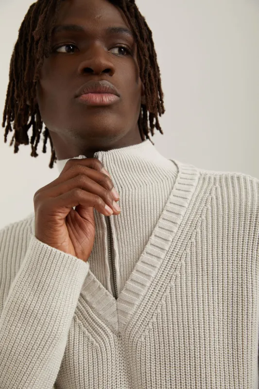 2 in 1 mock-zip sweater sold by Tristan Style