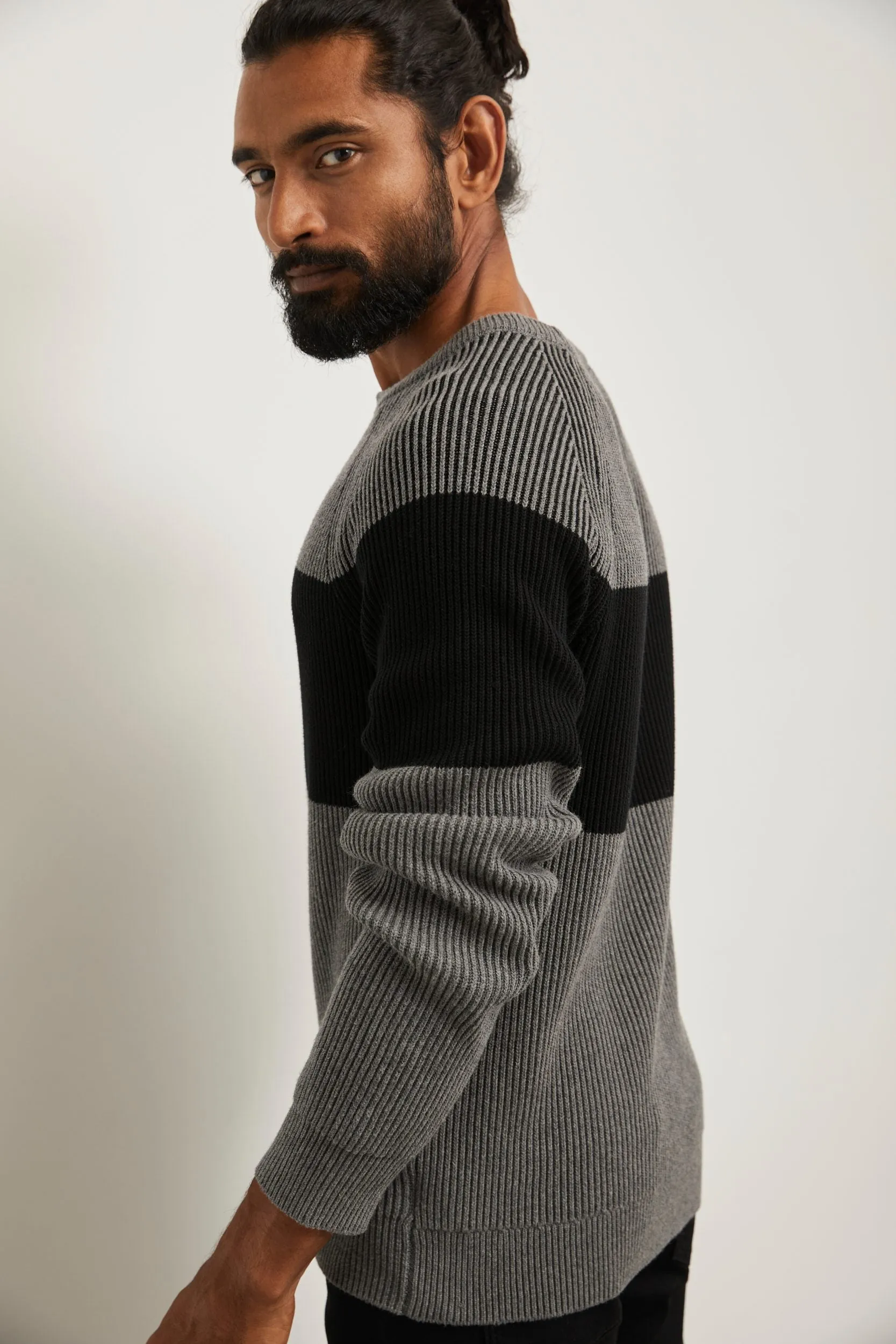 Colour block crew neck sweater sold by Tristan Style product image thumbnail 2