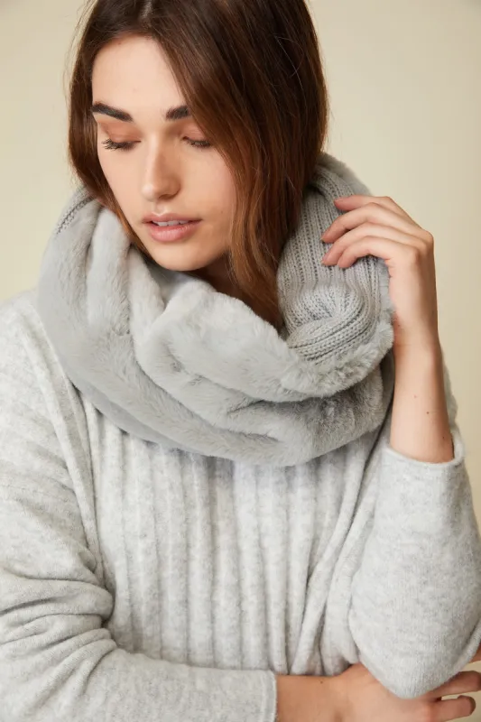Faux fur infinity scarf sold by Tristan Style