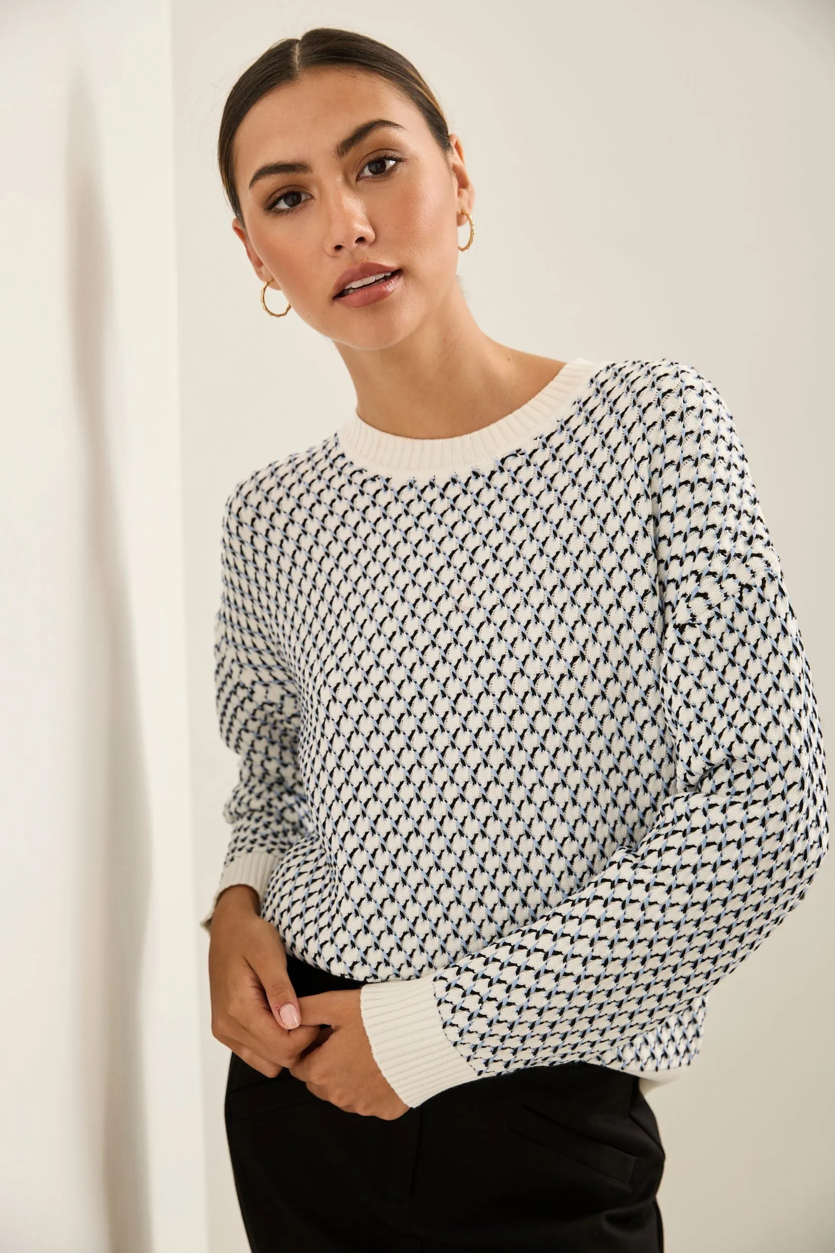 Textured Crew Neck Sweater sold by Tristan Style