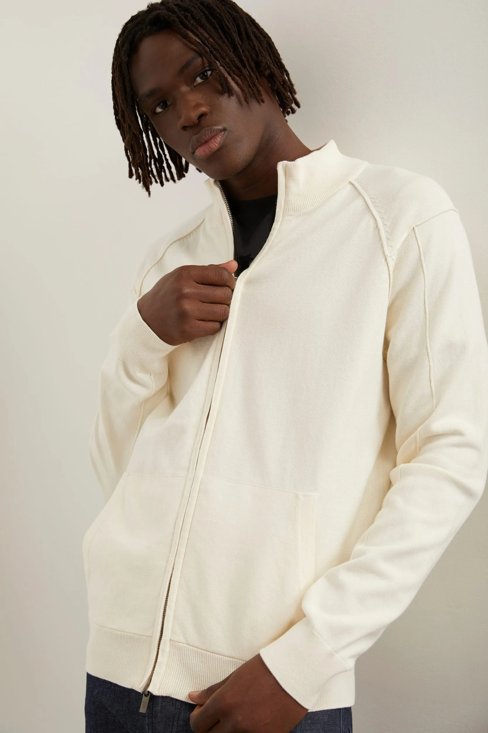 Mock neck zip cardigan sold by Tristan Style product image thumbnail 2