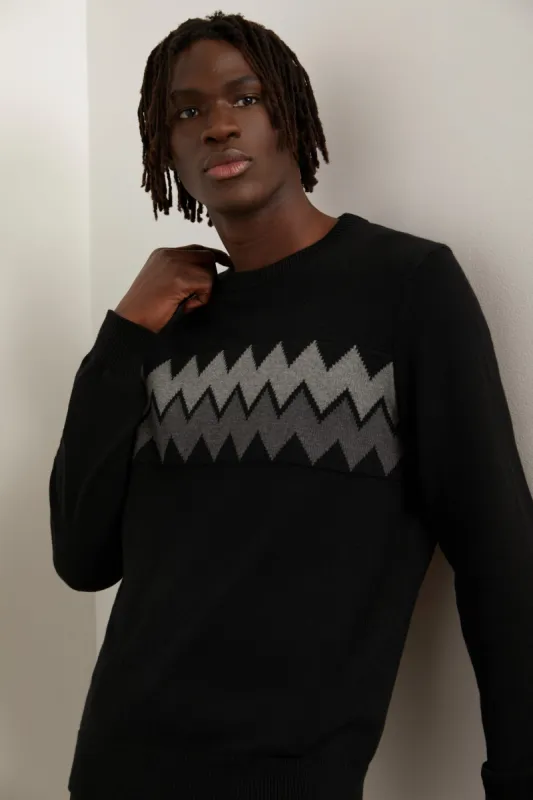 Color block crew neck sweater sold by Tristan Style