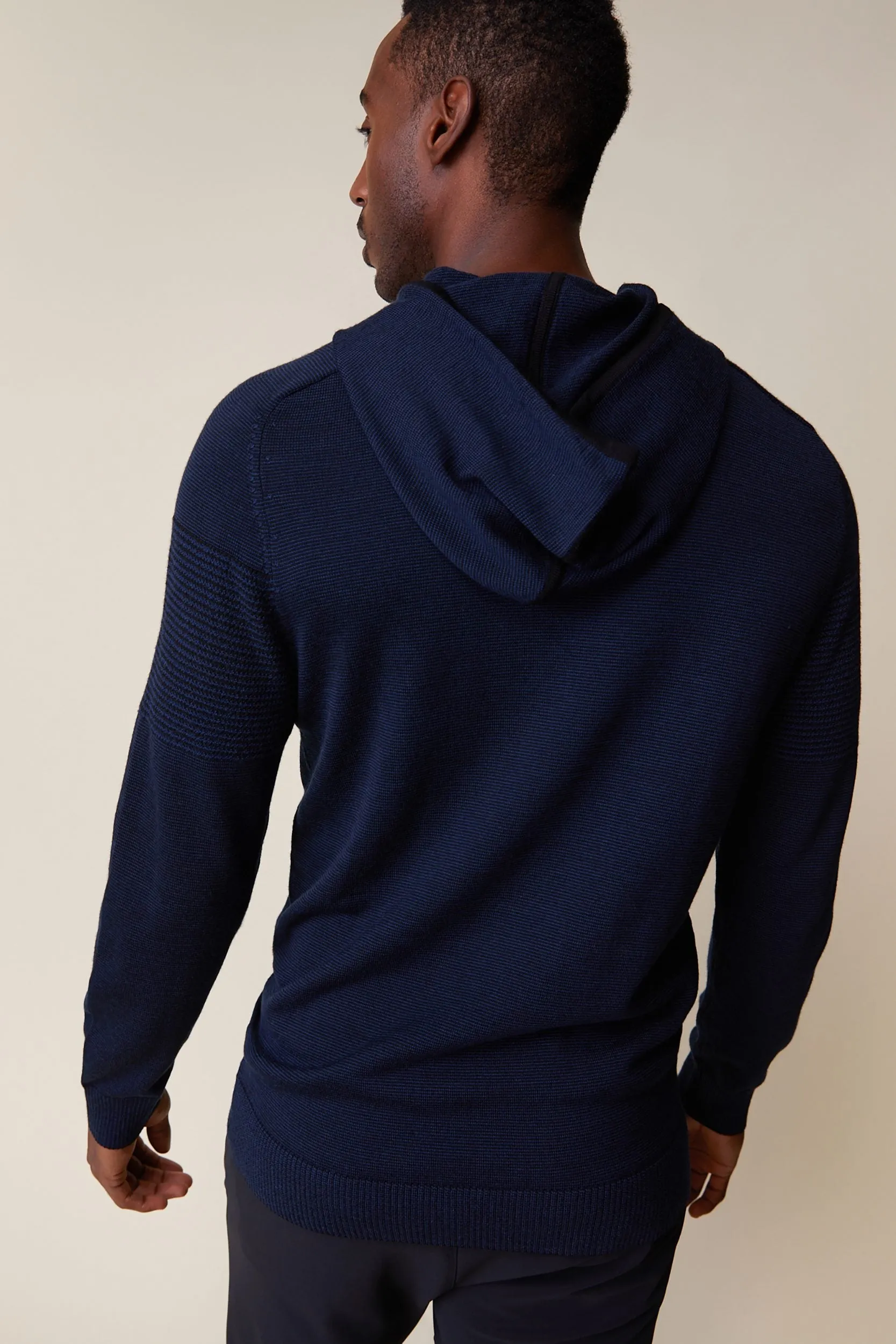 Two tone merino wool hooded sweater sold by Tristan Style product image thumbnail 4
