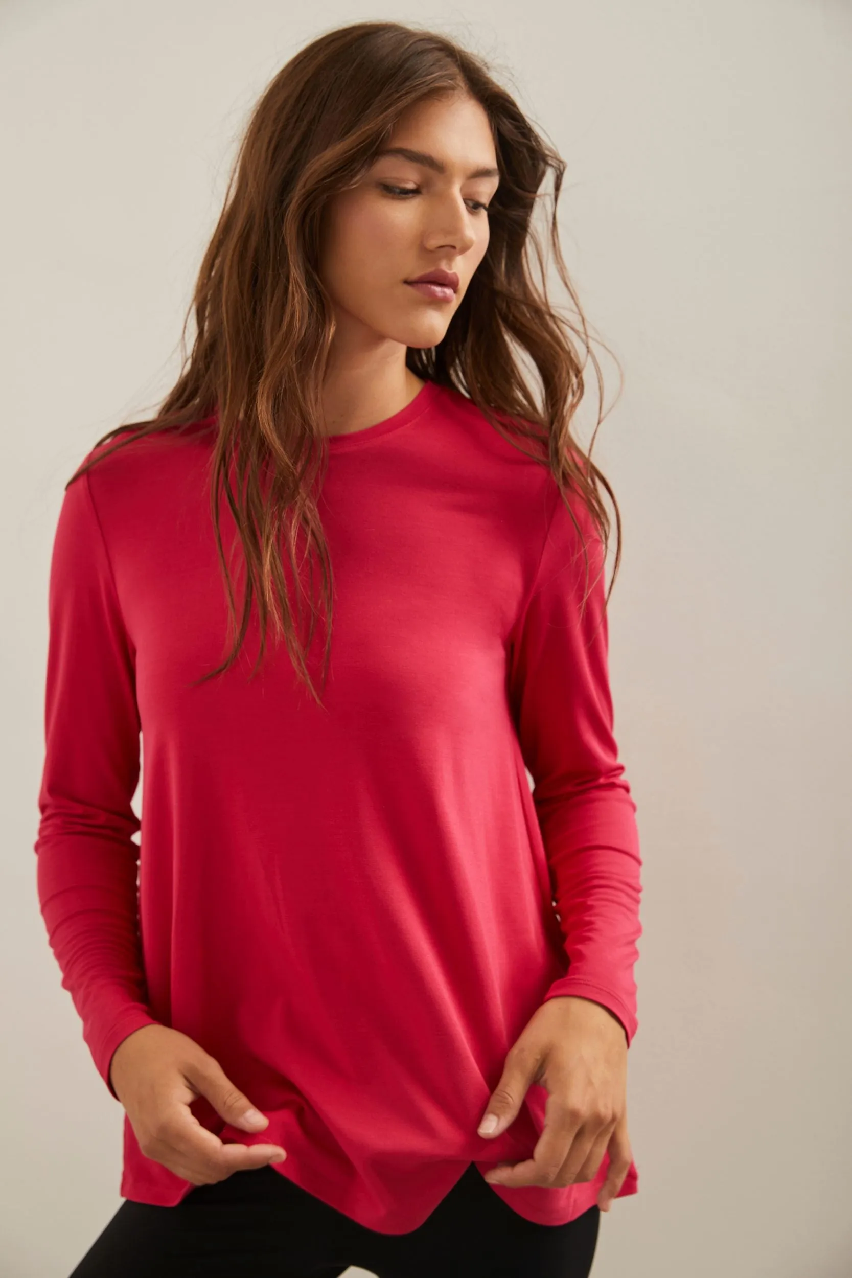 Long sleeve flared t-shirt sold by Tristan Style product image thumbnail 5