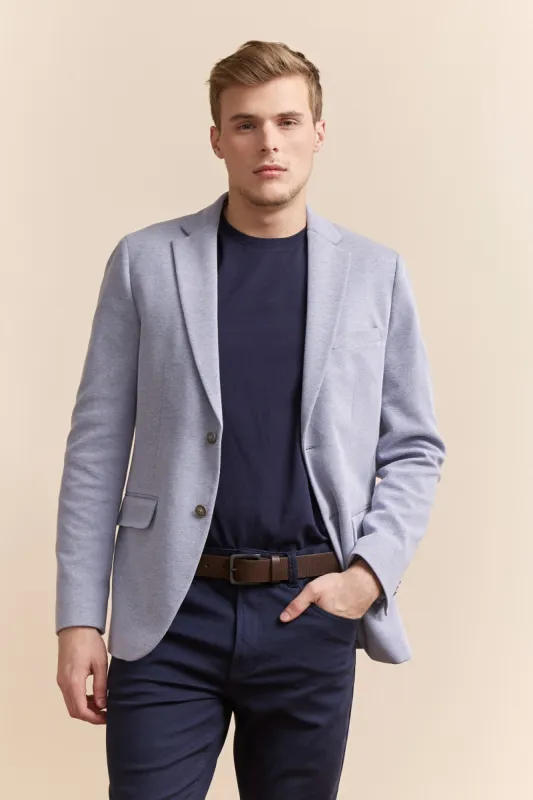 Two tone Fitted knit blazer sold by Tristan Style