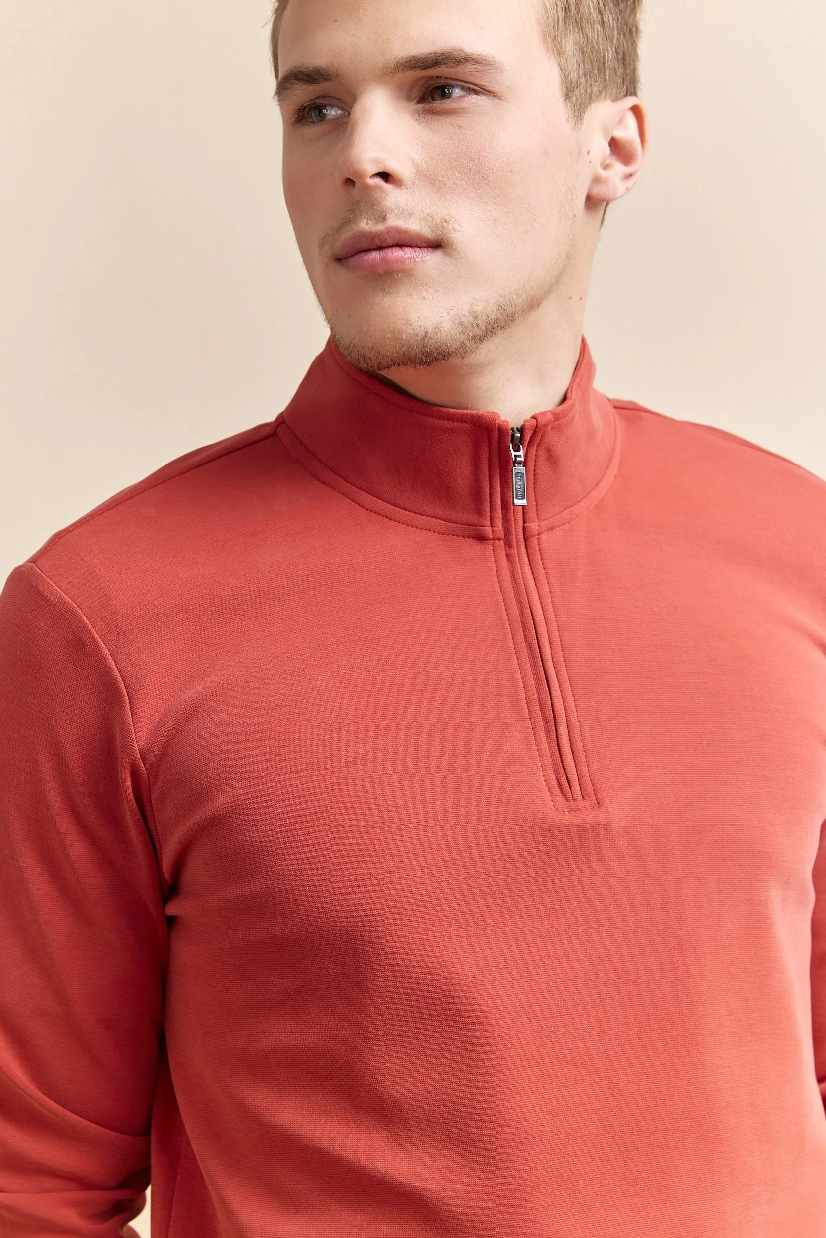 Textured half zip t-shirt sold by Tristan Style product image thumbnail 4