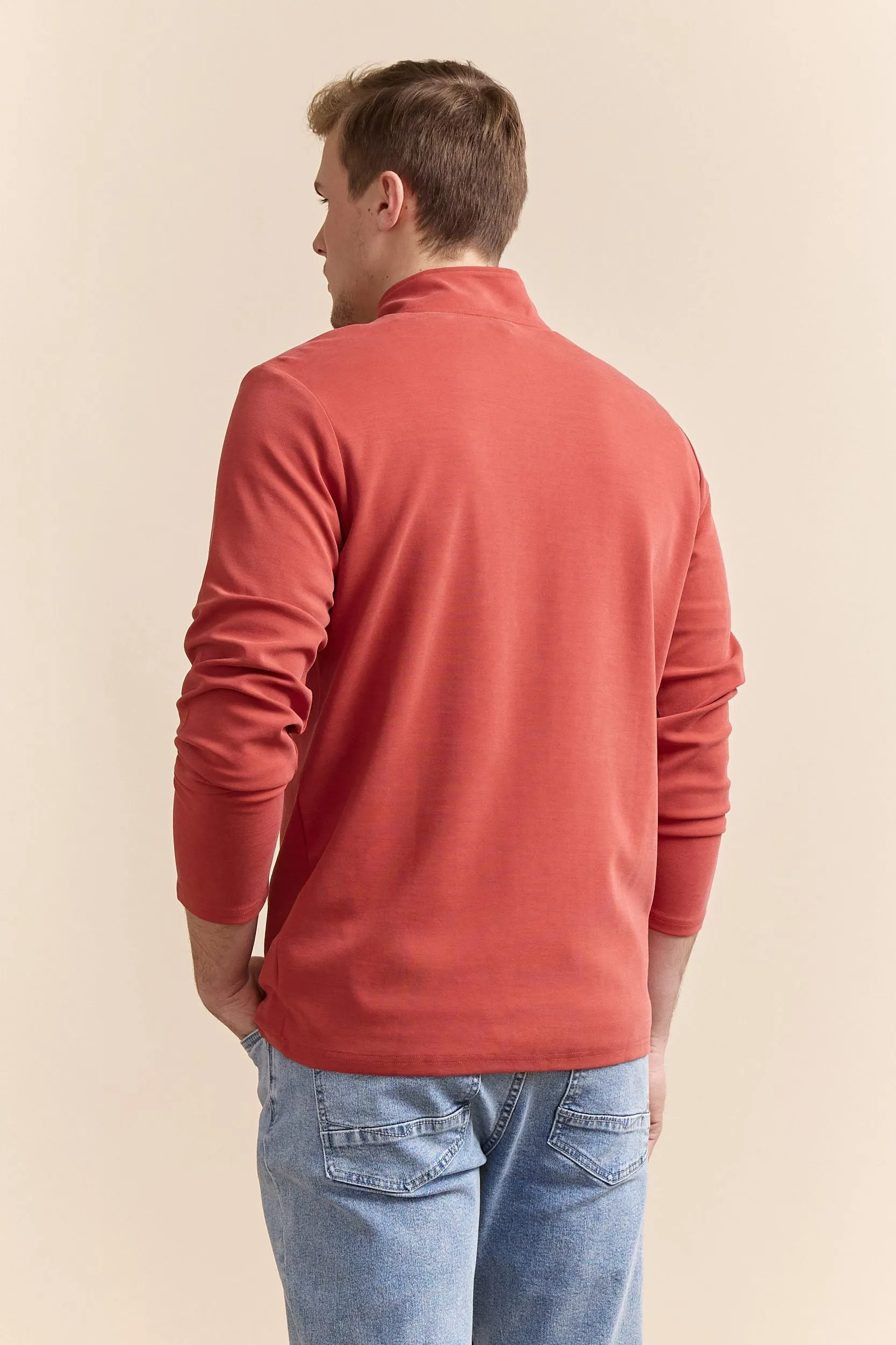 Textured half zip t-shirt sold by Tristan Style product image thumbnail 3