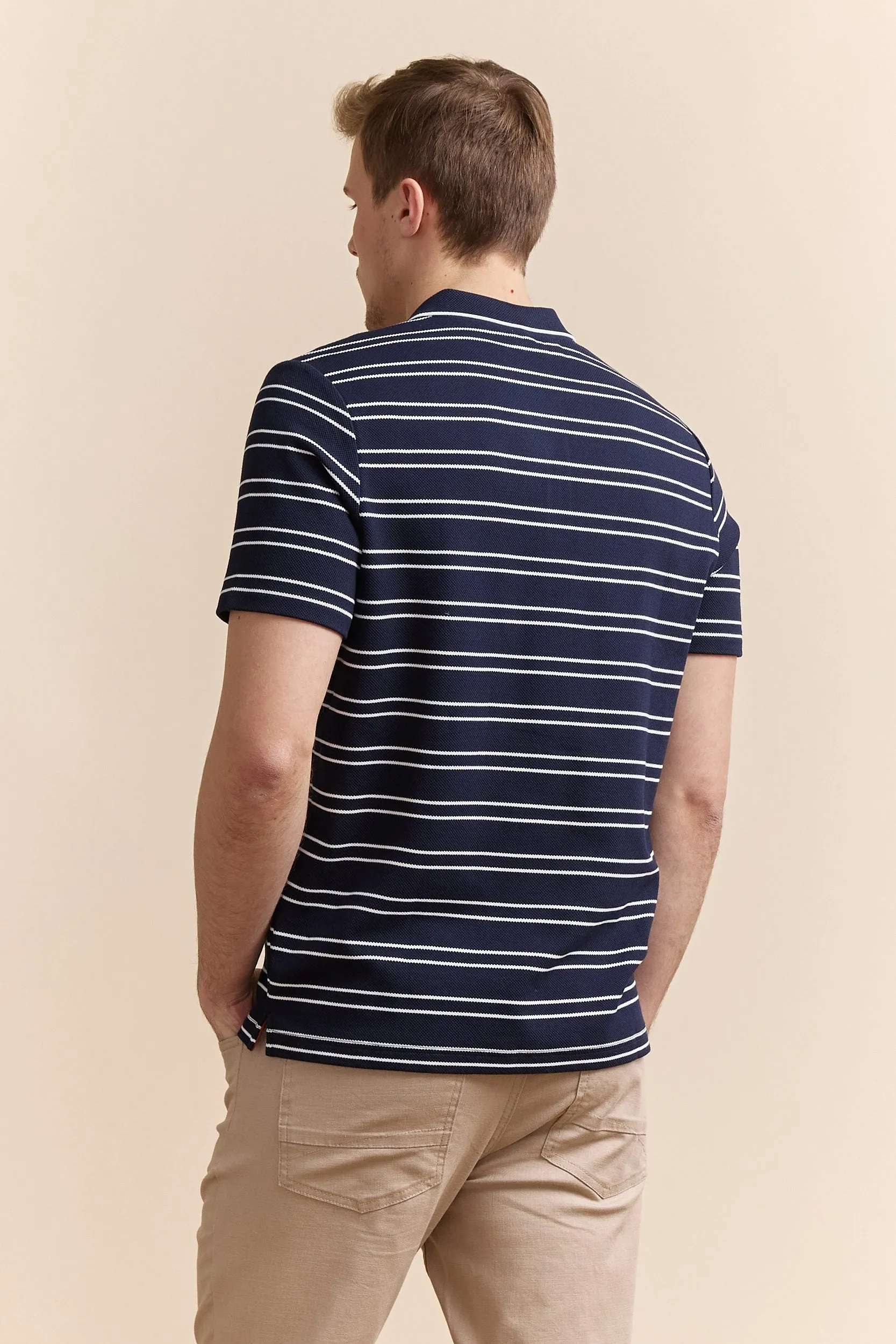 Nautical stripes zip polo sold by Tristan Style product image thumbnail 2