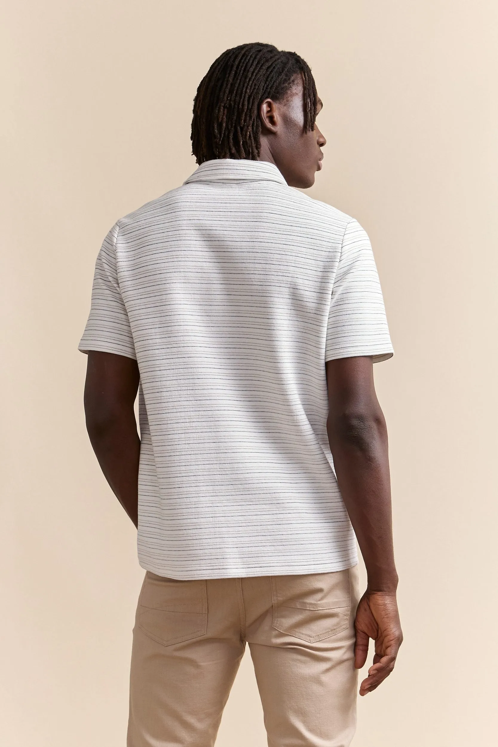 Polo with textured stripes sold by Tristan Style product image thumbnail 2
