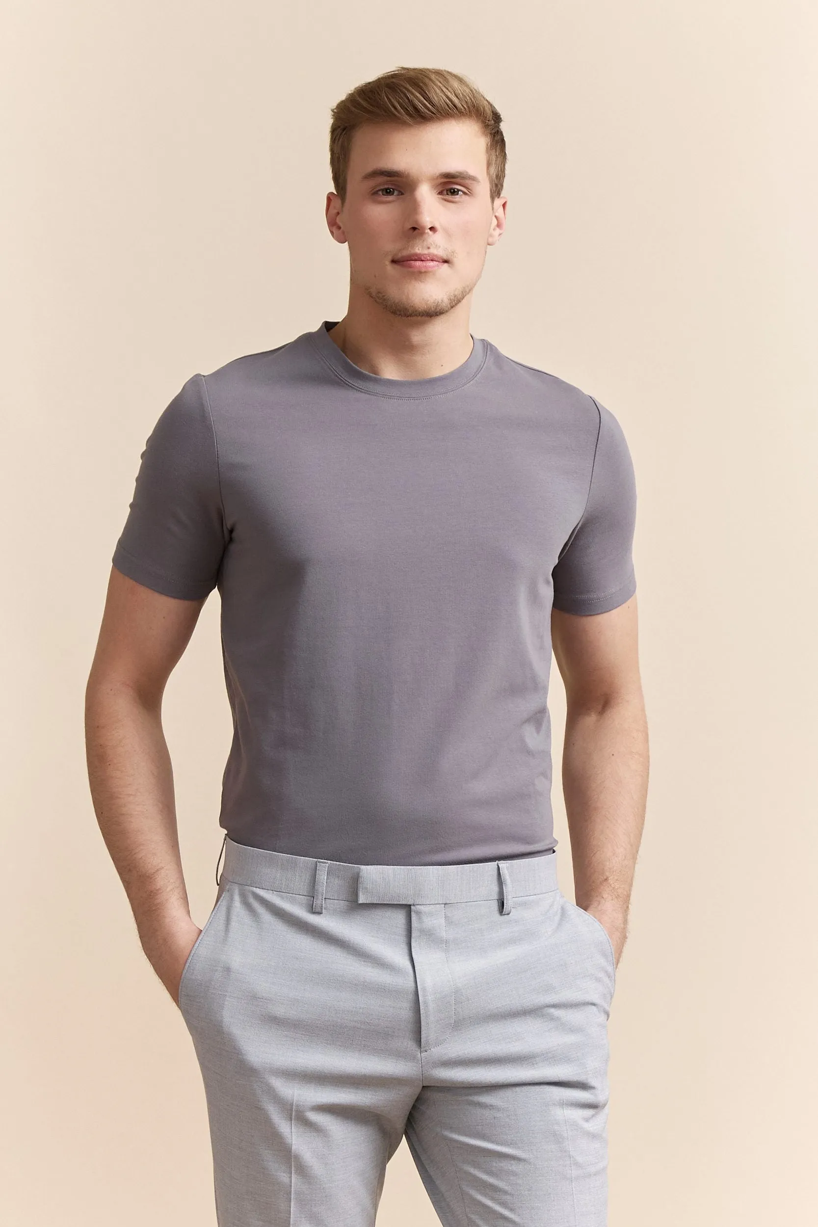 Basic crew neck t-shirt sold by Tristan Style product image thumbnail 3